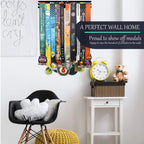 Ibobbish Sports Marathon Medal Display Hanger Holder Racks Frame In Matt Black Surface Wall Mount Over 40 Medals Upgraded 3 Line