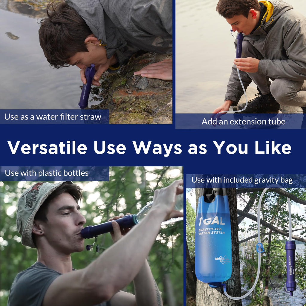 Membrane Solutions Gravity Water Filter 1 Gallon, Nsf/Ansi 42&372&401 Certified, 0.1M Versatile Water Purifier Camping With Adju