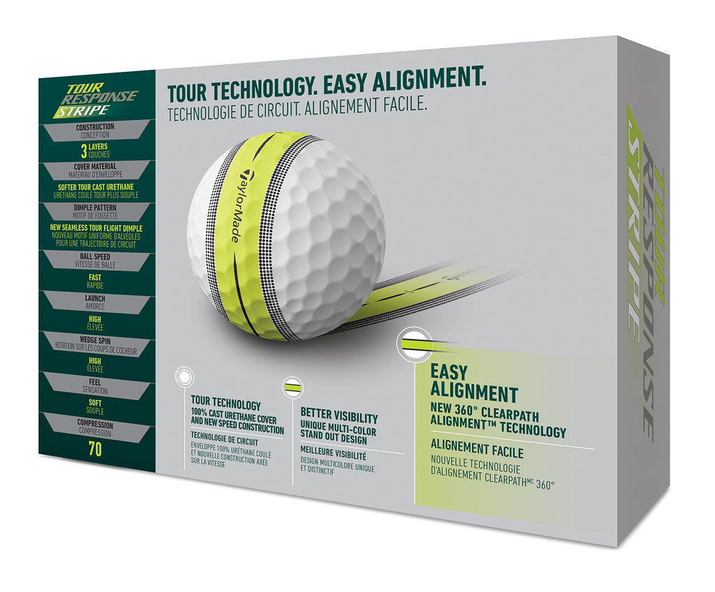 Taylormade Golf Tour Response Stripe Ball Multi Pack Dozen