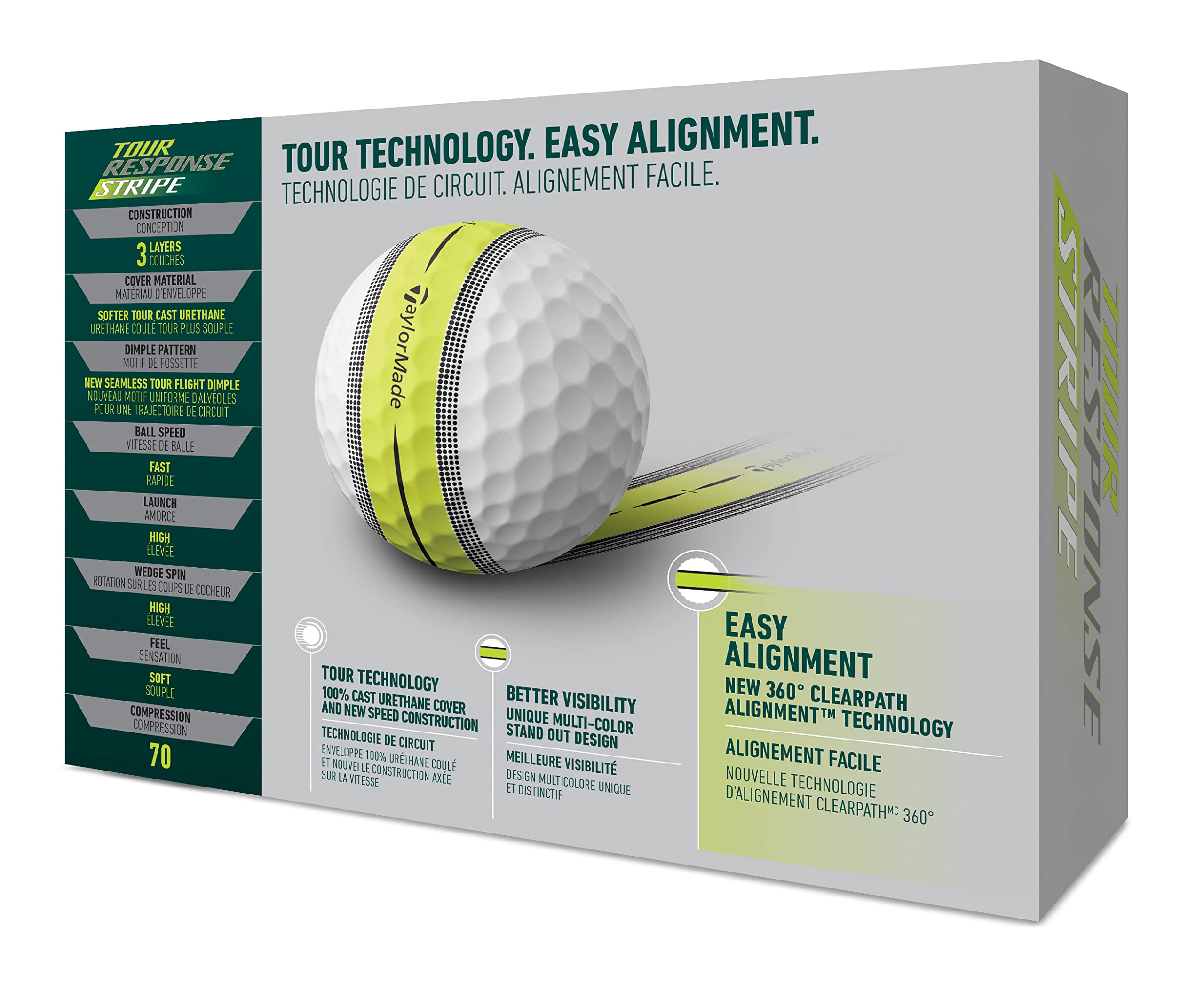 Taylormade Golf Tour Response Stripe Ball Multi Pack Dozen