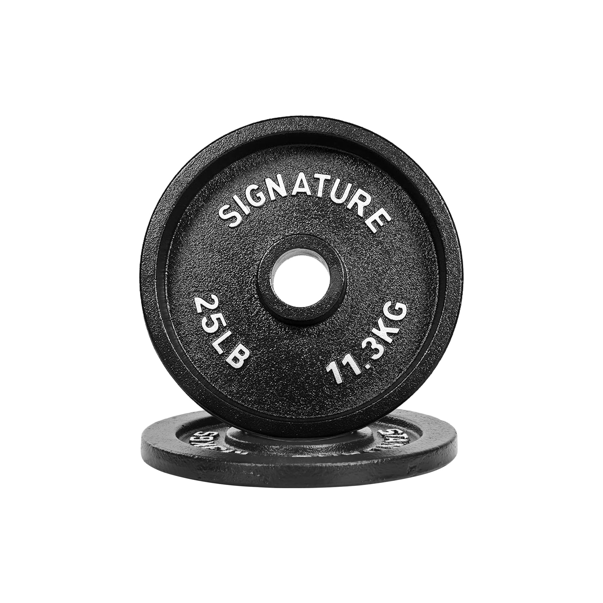 Fitvids Deep Dish 2-Inch Olympic Cast Iron Weight Plates with E-Coating, 25lb (Set of 2)
