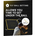 SKLZ Fielding Trainer - Baseball & Softball Pitch-Back Rebound Net - Ground, Line Drive & Fly Ball Return Settings - 4 x 4.5-Foo