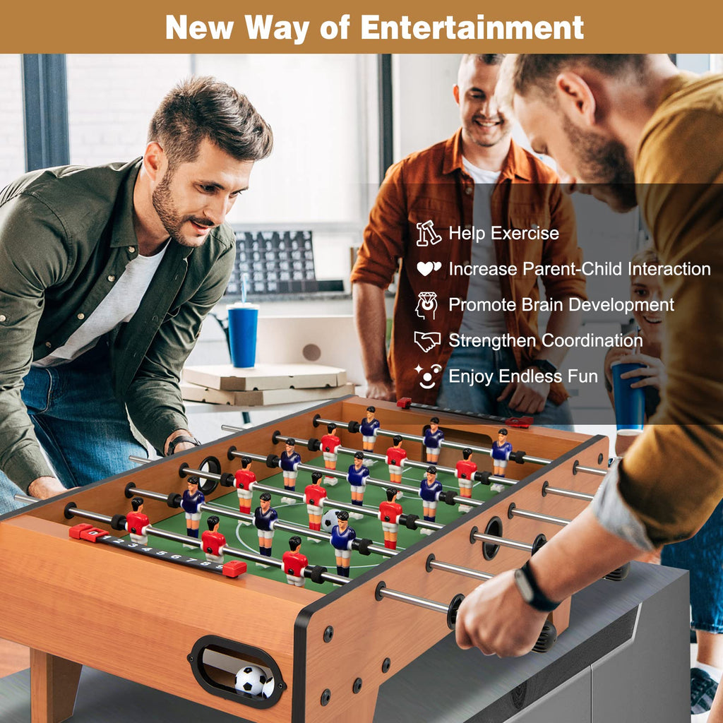 Giantex 27'' Foosball Table, Easily Assemble Wooden Soccer Game Table Top W/Footballs, Indoor Table Soccer Set For Arcades, Game