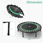 Hyd-Parts 40 Foldable Fitness Trampoline For Adults With 32 Bungee Cords 450Lbs, Portable Exercise Mini Trampoline, Small Reboun