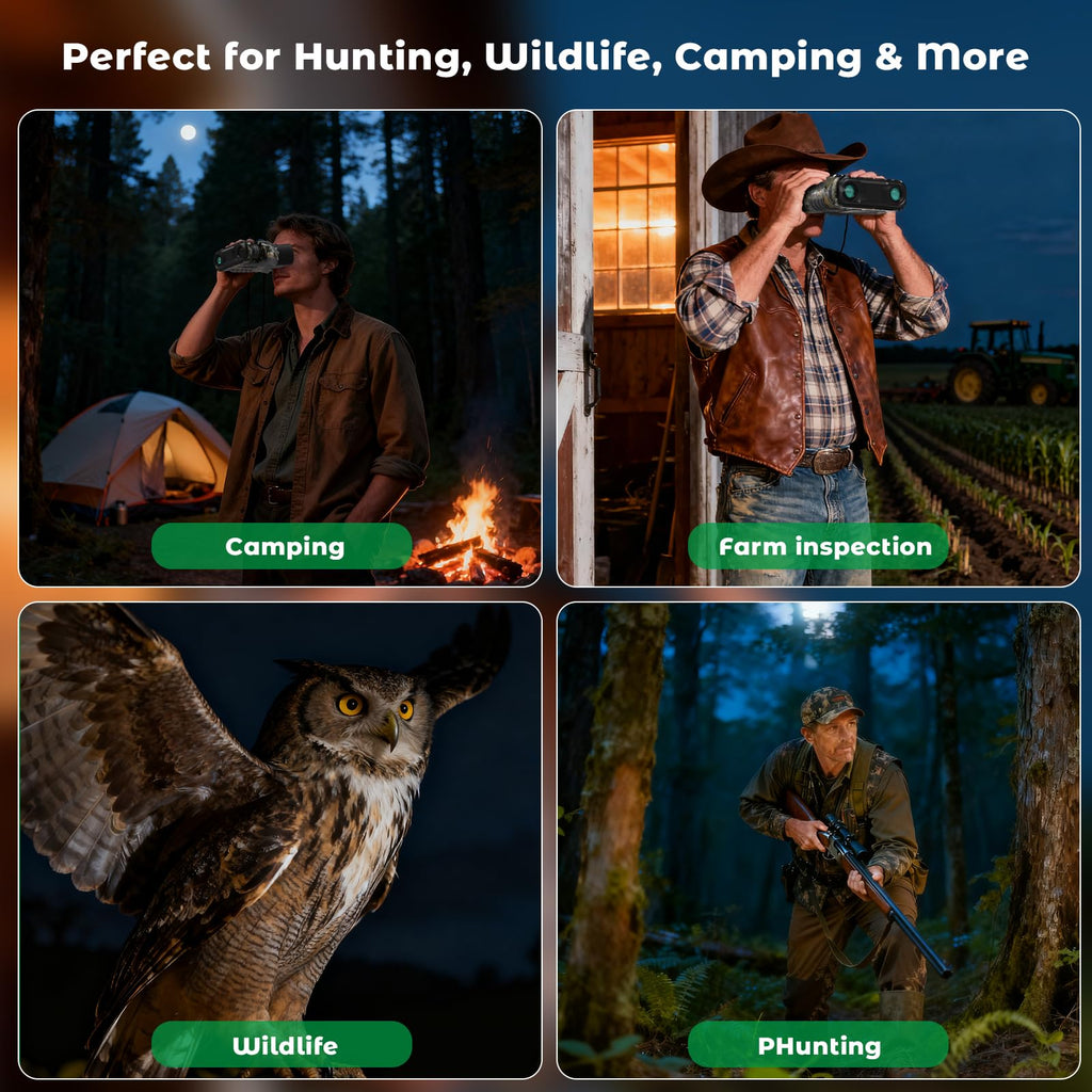 Wosports 4K Night Vision Goggles- 10X Optical & 8X Digital Zoom, 1315Ft Infrared Range, Rechargeable 5000Mah Battery, Ipx Waterp