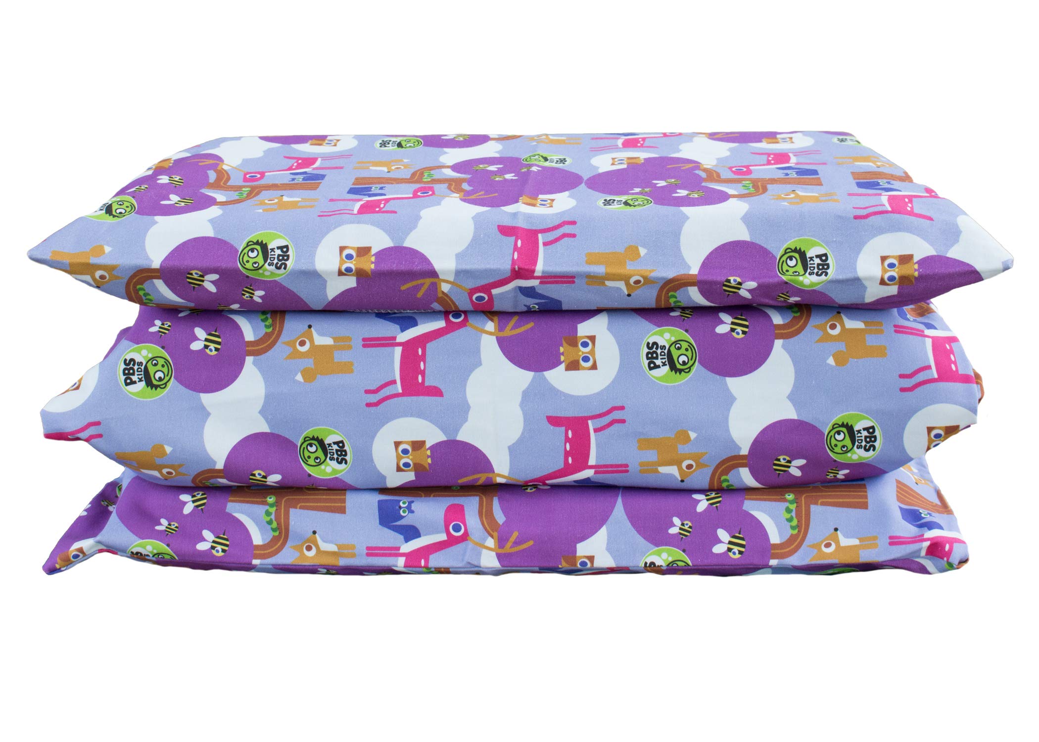 Kindermat 1.5'' Thick + Pbs Kids Kinderbundle - Washable Cover, Special Edition - Woodland Friends Design - Regular, Sheet Is 47