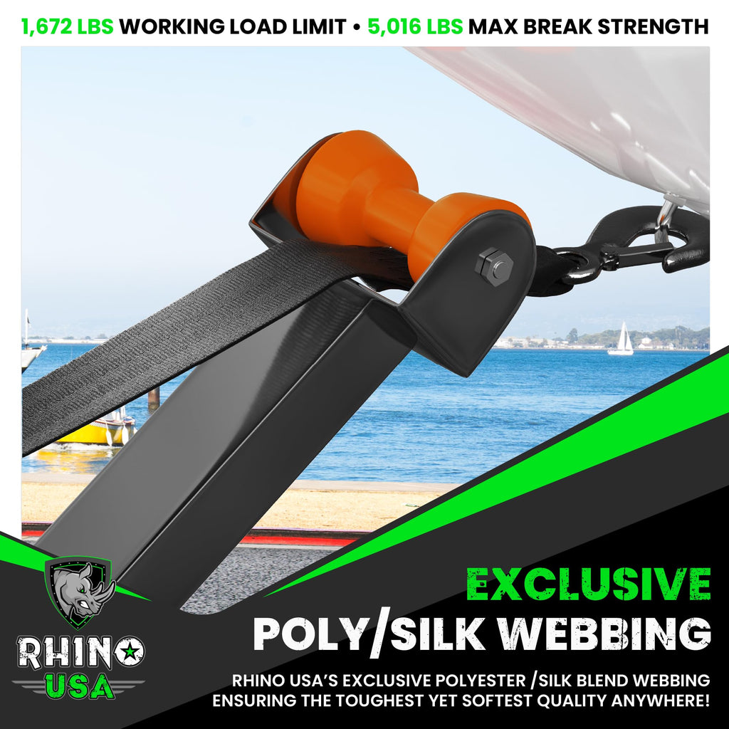 Rhino Usa Boat Trailer Winch Strap (2 Inch X 20 Foot) - 5,016Lb Maximum Break Strength - Ultimate Marine Whinch Pulley Straps Fo