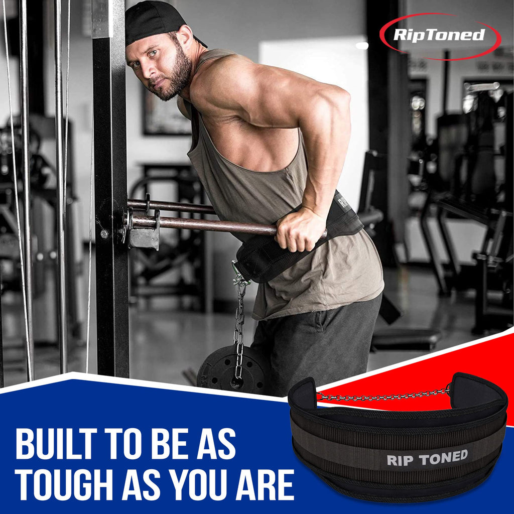 Rip Toned Dip Belt For Weight Lifting Pull Ups Dips Chin Ups - 36 Heavy Duty Steel Chain - Weight Belt With Chain For Weight Lif