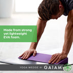 Gaiam Yoga Block Wedge - Lightweight Eva Foam - Yoga Wedge For Wrist And Lower Back Support - Slant Board For Comfortable Yoga P