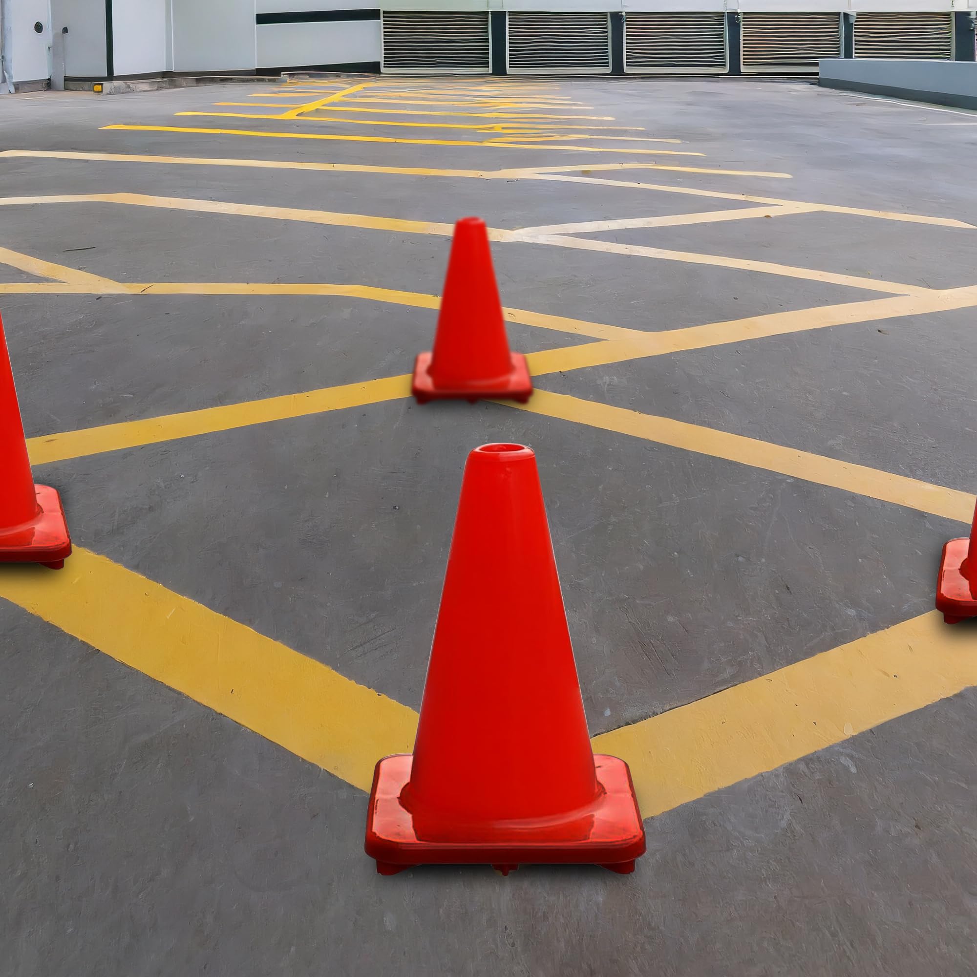 Versatyle Set Of 12 Flexible Heavy Duty Safety Cones 2In / 6In / 9In / 12In / 18In / 28In For Traffic Cones, Agility Soccer Trai