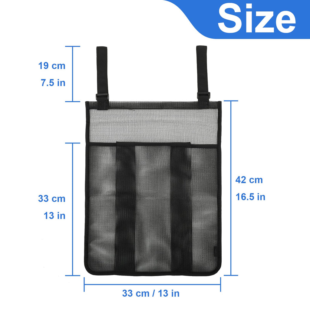 2 Pieces Trampoline Shoes Bag, Black Trampoline Storage Mesh Bag With 2 Hook And Loop Strap, Trampoline Shoe Holder, Indoor Fitn