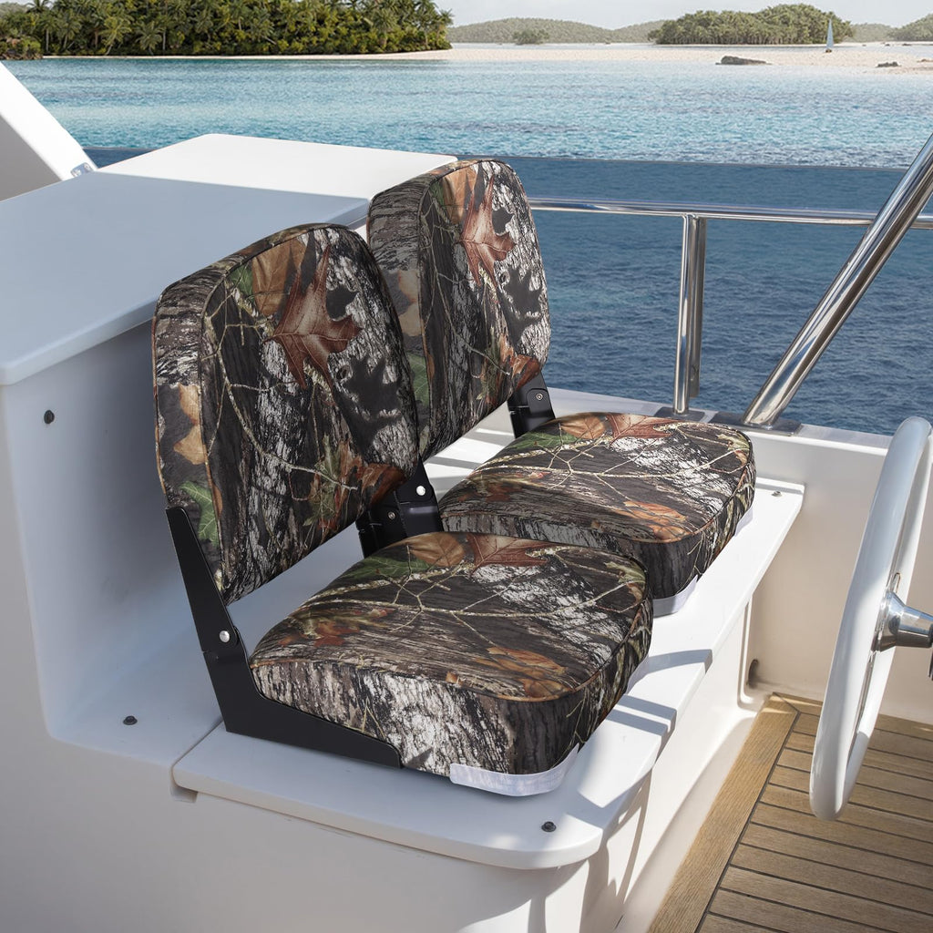 Leader Accessories A Pair Of Camo Folding Fishing Boat Seat 2 Seats (Camo)