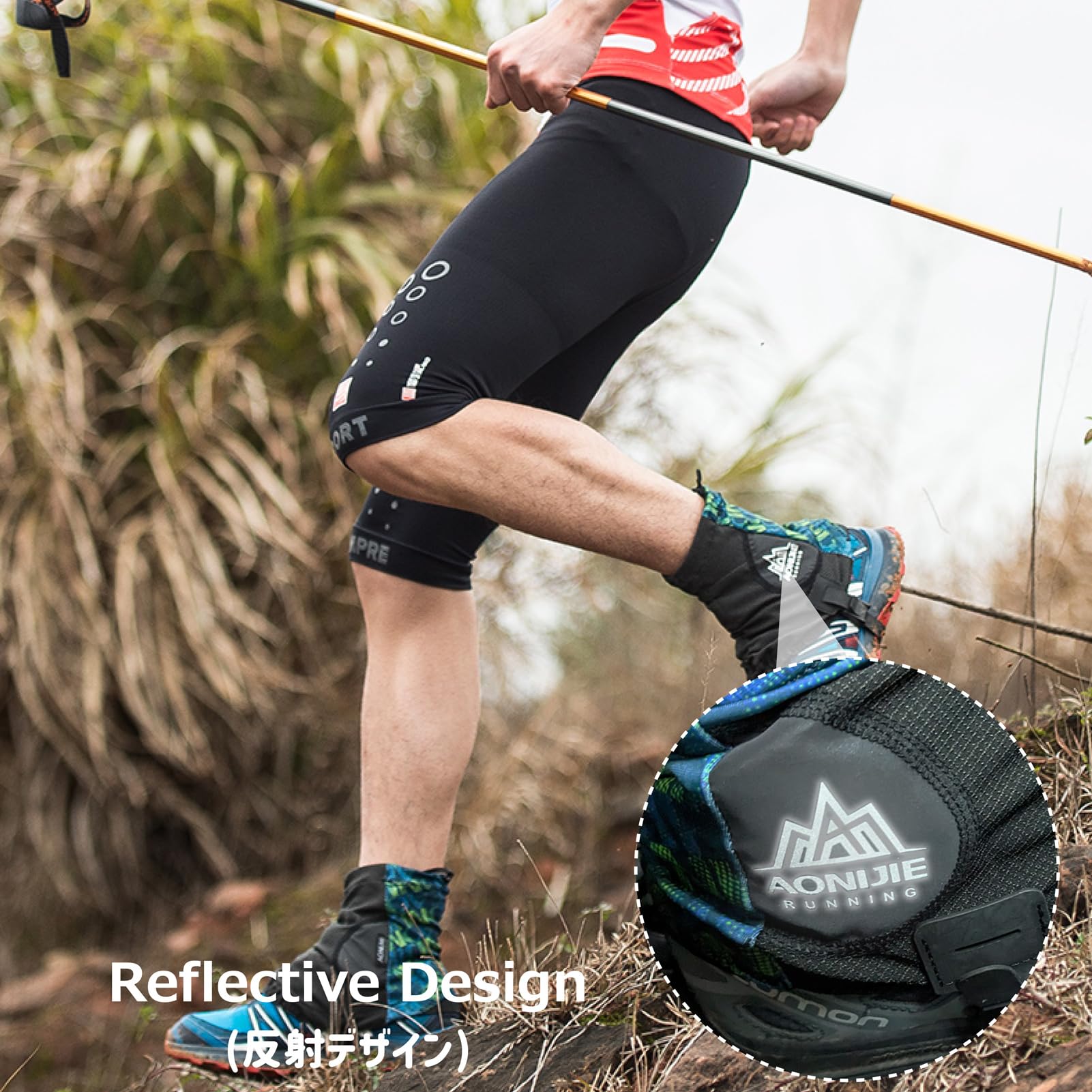 Azarxis Low Trail Gaiters Reflective Ankle Gators Protective Shoe Covers With Uv Protection & Breathable & Sand Prevention For W