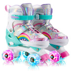 SHDSL Girls Roller Skates 4 Size Adjustable Light up Roller Skates for Girls, Purple Pink Roller Skate for Boys Toddlers, Beginn
