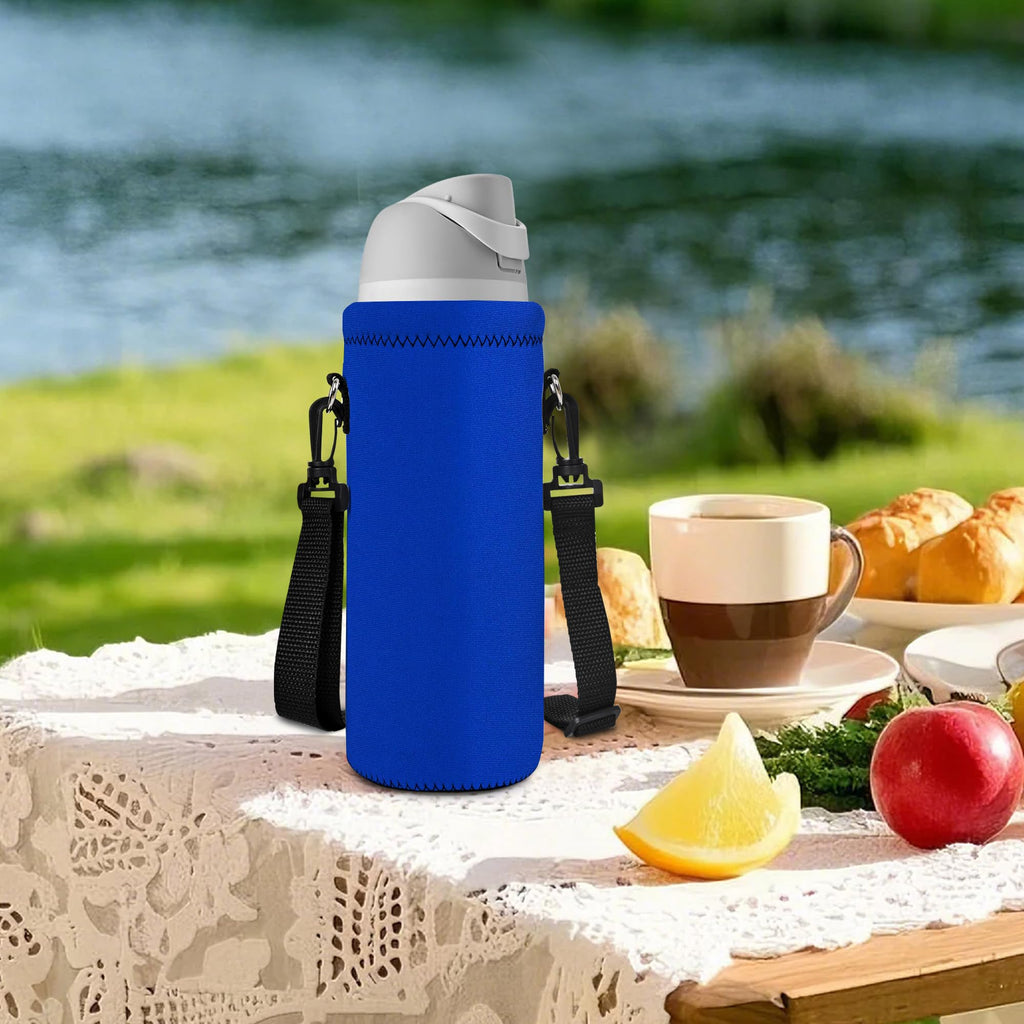 Aupet Water Bottle Sling Carrier,Insulated Water Bottle Holder Bag Case Pouch For Boys Girls 500Ml Adjustable Shoulder Strap, Gr
