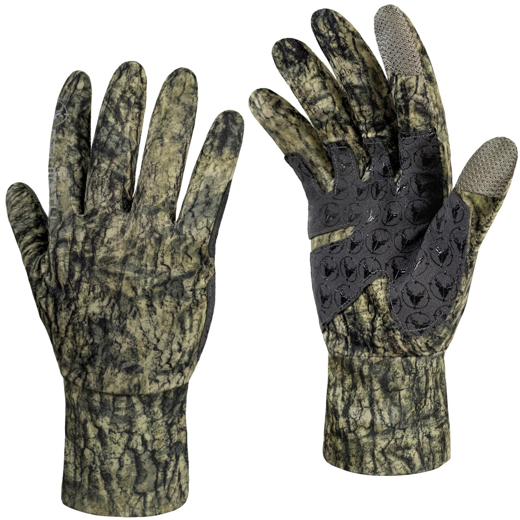 Palmyth Hunting Gloves For Men Lightweight Camo Glove Outdoor Mossy Veil L/Xl