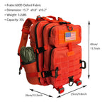 Hannibal Tactical 30L Molle Assault Pack, Tactical Backpack Military Army Camping Rucksack With Bottle Holder, 3-Day Pack, Orang