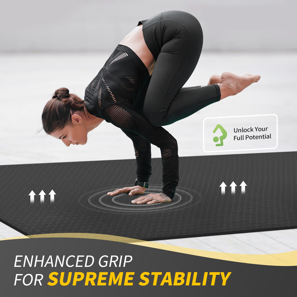 CAMBIVO Large Yoga Mat (6x 4), Extra Wide Workout Mat for Men and Women, 0.48 Thick Exercise Fitness TPE Mat for Home Gym, Y