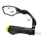 Hafny New Handlebar Bike Mirror, Hd,Blast-Resistant, E-Bike Mirror, Glass Lens, Hf-Mr095 (Silver Left)