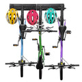 RaxGo Garage Bike Rack, Wall mounted Bicycle Storage Hanger, 3 Adjustable Bike and 3 Halmet Hooks Universal for Indoor & Home Us