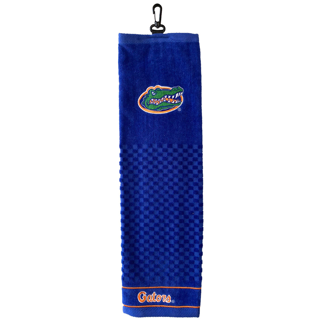 Team Golf Ncaa Florida Gators Embroidered Golf Towel Embroidered Golf Towel, Checkered Scrubber Design, Embroidered Logo