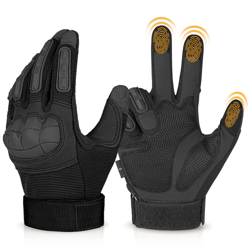 KUMGIM Outdoor Touchscreen Gloves for Work Motorcycle Climbing Hiking Black