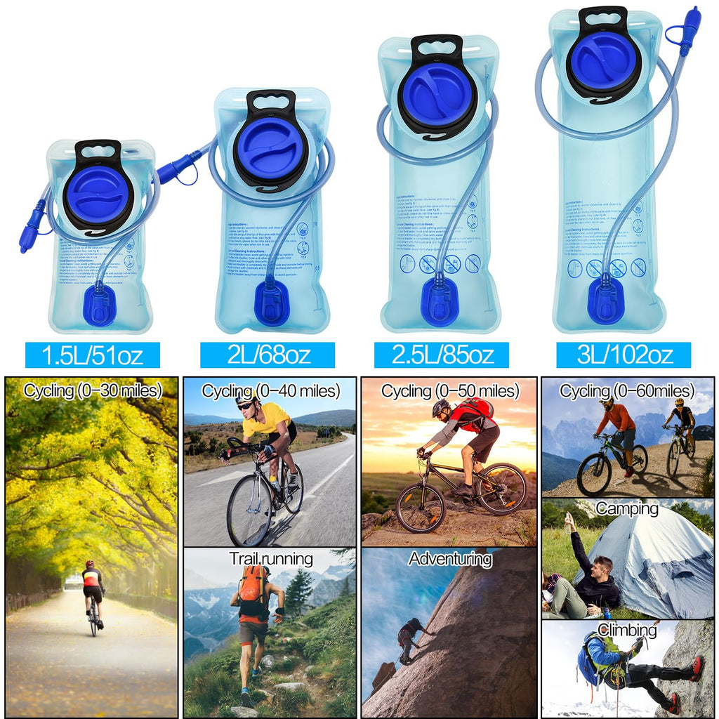 Mdvora 1.5L Hydration Bladder Cleaning Kit, Large Opening Water Bladder For Cycling Hiking Camping