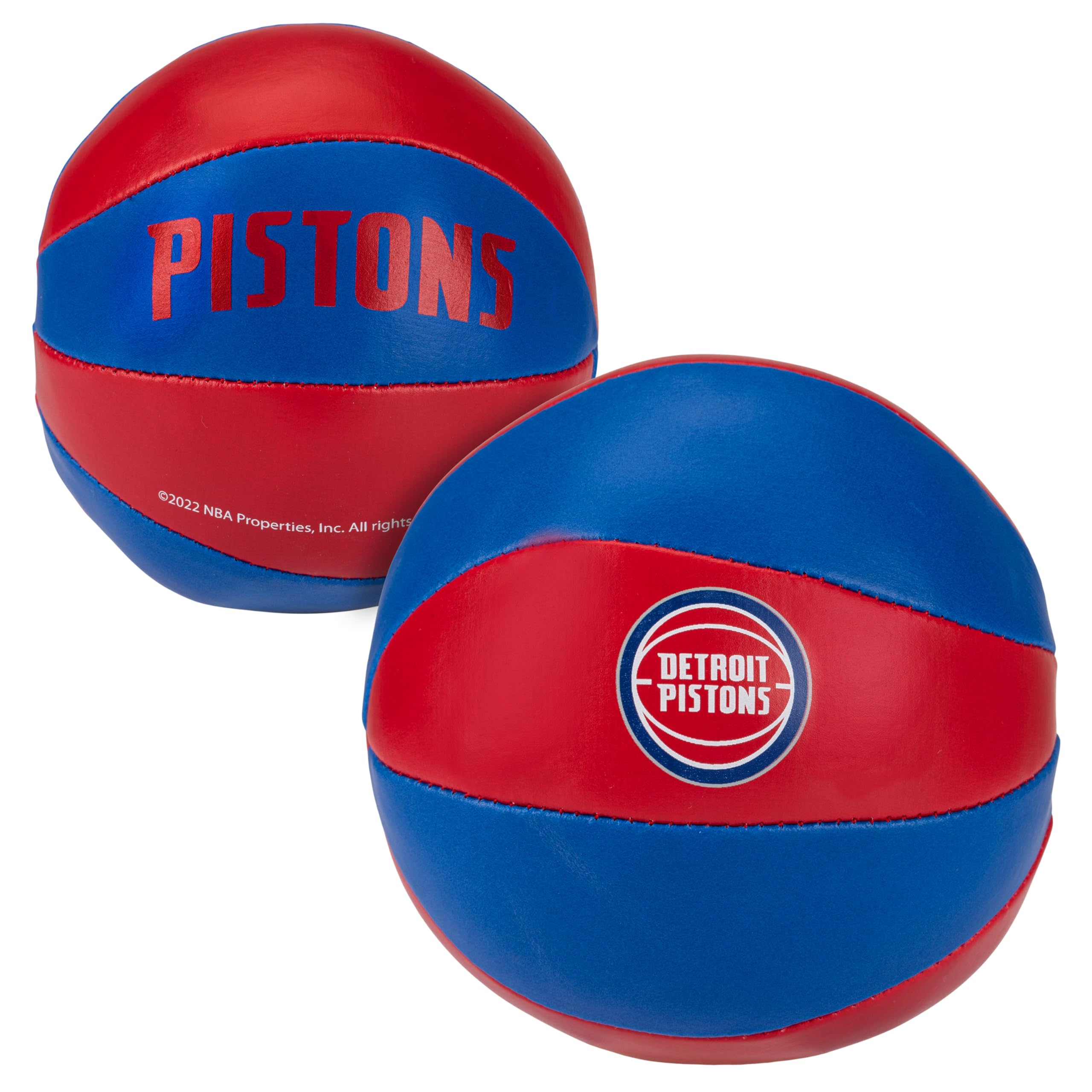 Franklin Sports Nba Detroit Pistons Toy Basketballs - 2 Pack Of Kids Soft Mini Basketballs For Over The Door + Indoor Hoops - Nb