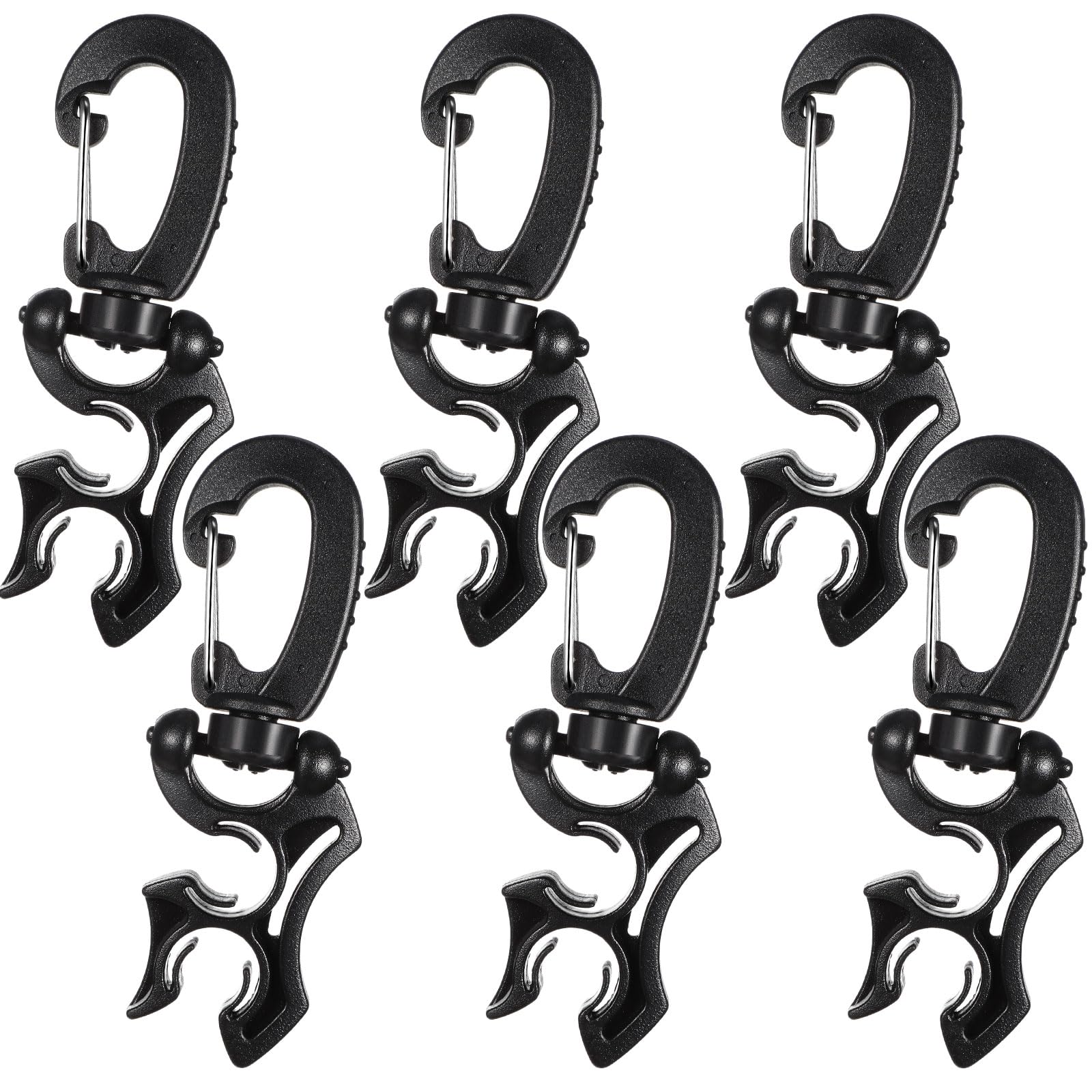 Weewooday 6 Scuba Dive Hose Holder Clip Accessories Diving Gear Holder Double Bcd Hose Clip with Snap Hook Buckle for Snorkeling