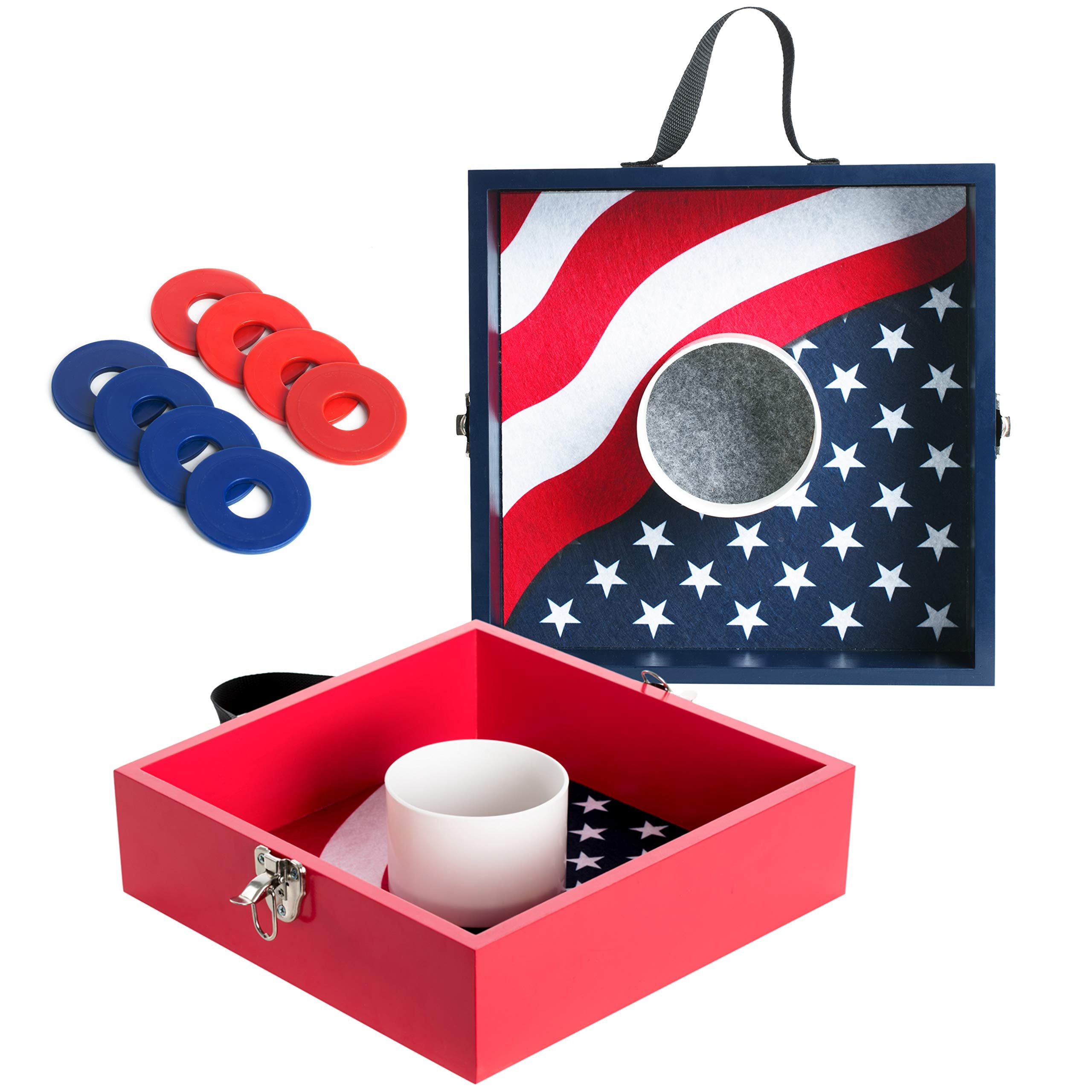 Wooden Washer Toss Game With 8 Washers