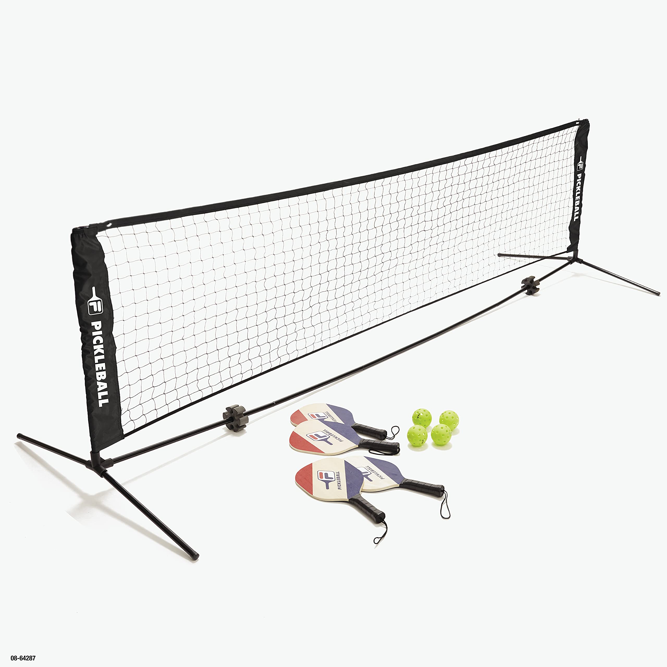 Fila Accessories Pickleball Net Set - Includes Pickleball Paddles Set Of 4 With Regulation Size 4 Outdoor Balls & 10Ft All Weath