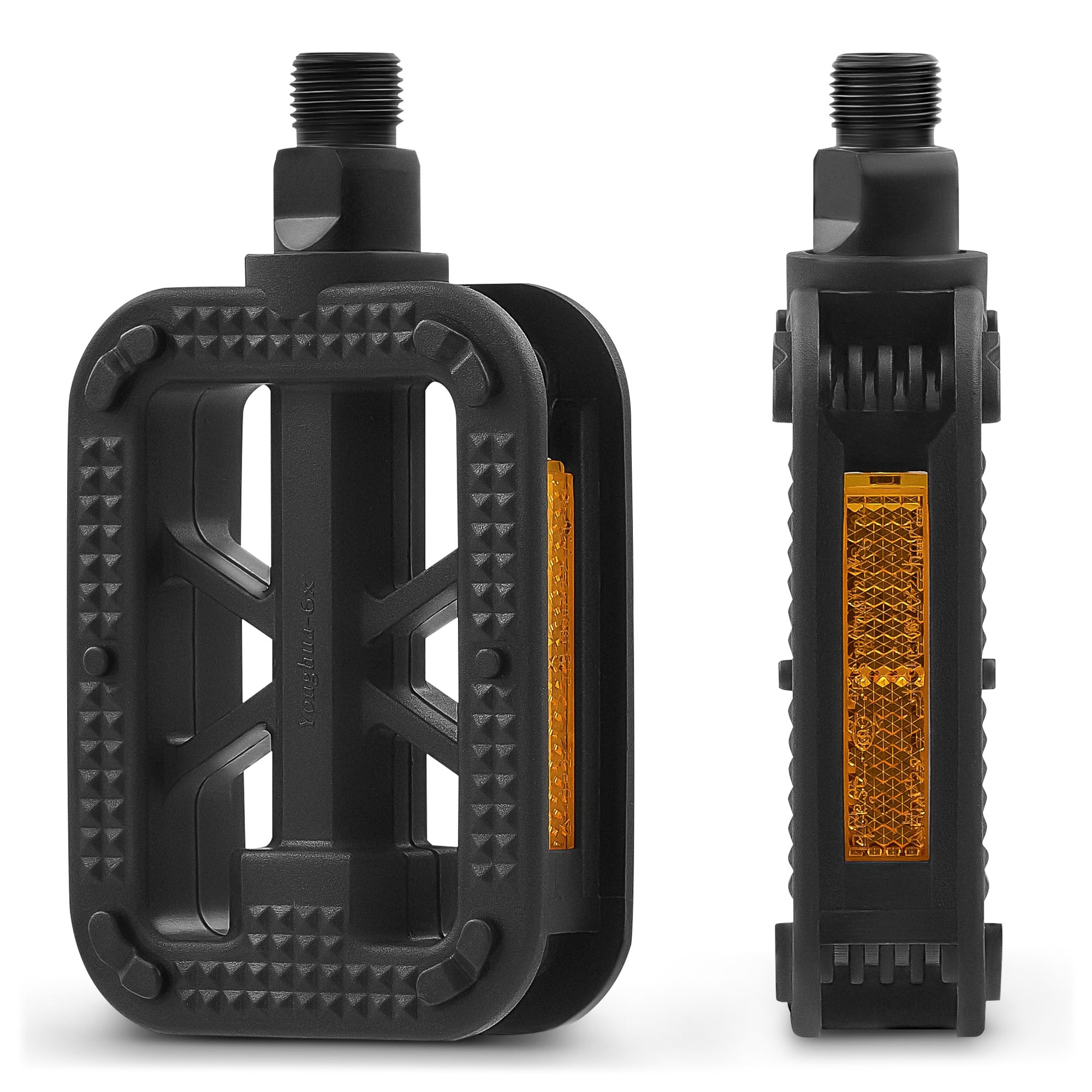 VIRIBUS 9/16 Inch Bike Pedals, Professional Bicycle Pedals with Nonskid Platforms & Reflectors, Waterproof BMX Pedals Compatible