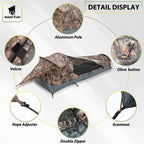 Geertop Ultralight Backpacking Single Person Tent Waterproof Camping 1 Man Bivy Tent For Outdoor Camp, Hiking Travel