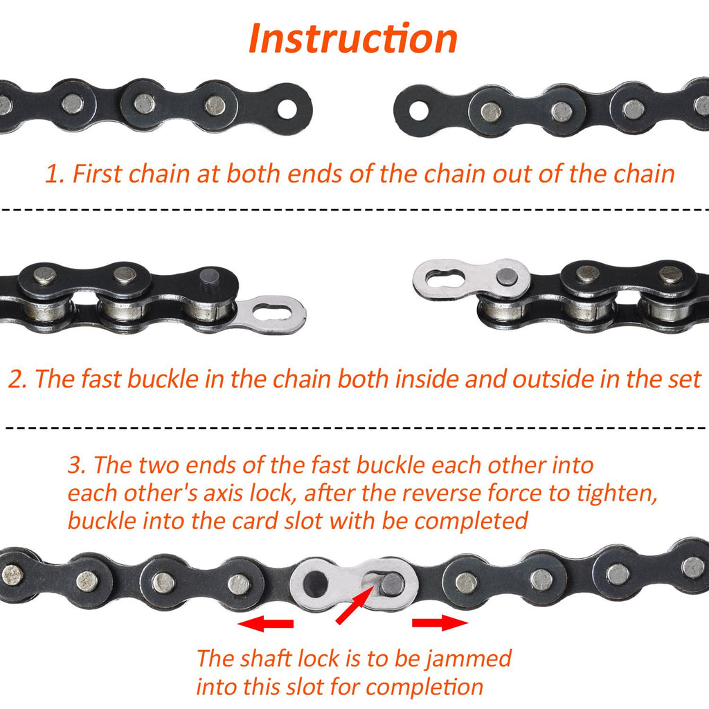 Hotop 8 Pairs Bicycle Missing Link For 6, 7, 8, 9, 10 Speed Chain, Silver, Reusable (10 Speed)