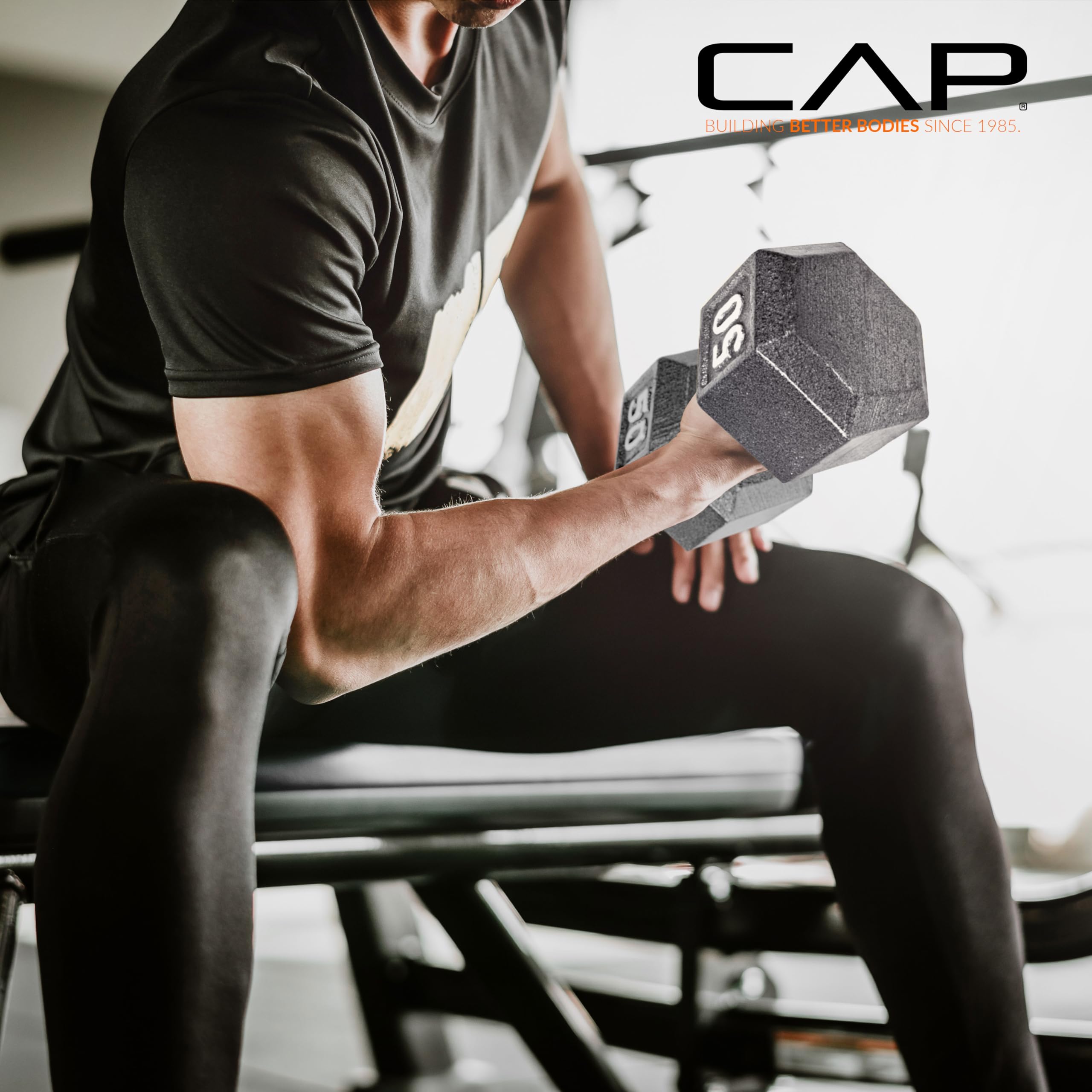 Cap Barbell Cast Iron Hex Dumbbell, Pair, 10 Lb