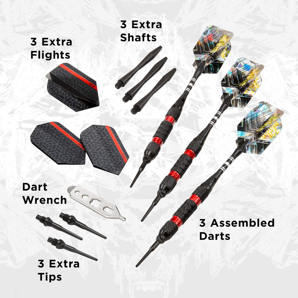 Viper Black Ice Soft Tip Darts With Red Rings, 18 Grams