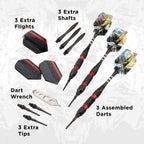 Viper Black Ice Soft Tip Darts With Red Rings, 18 Grams