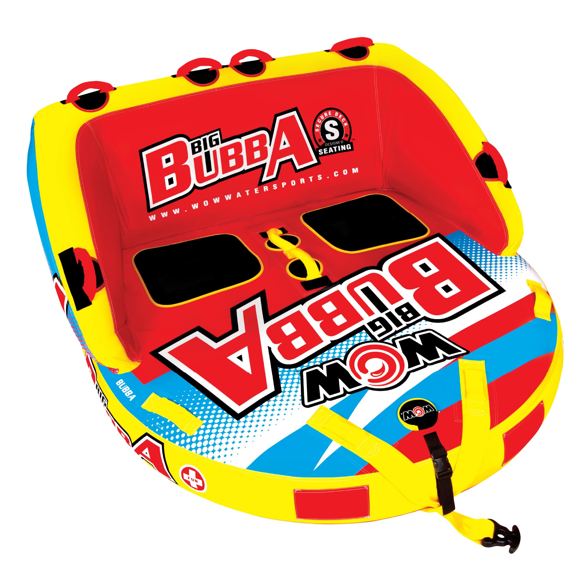 WOW Sports Bubba Towable Tubes for Boating, Boat Accessories for Tubing, Water Tube for Boats - Big Bubba 2 Person 340 lbs Capac
