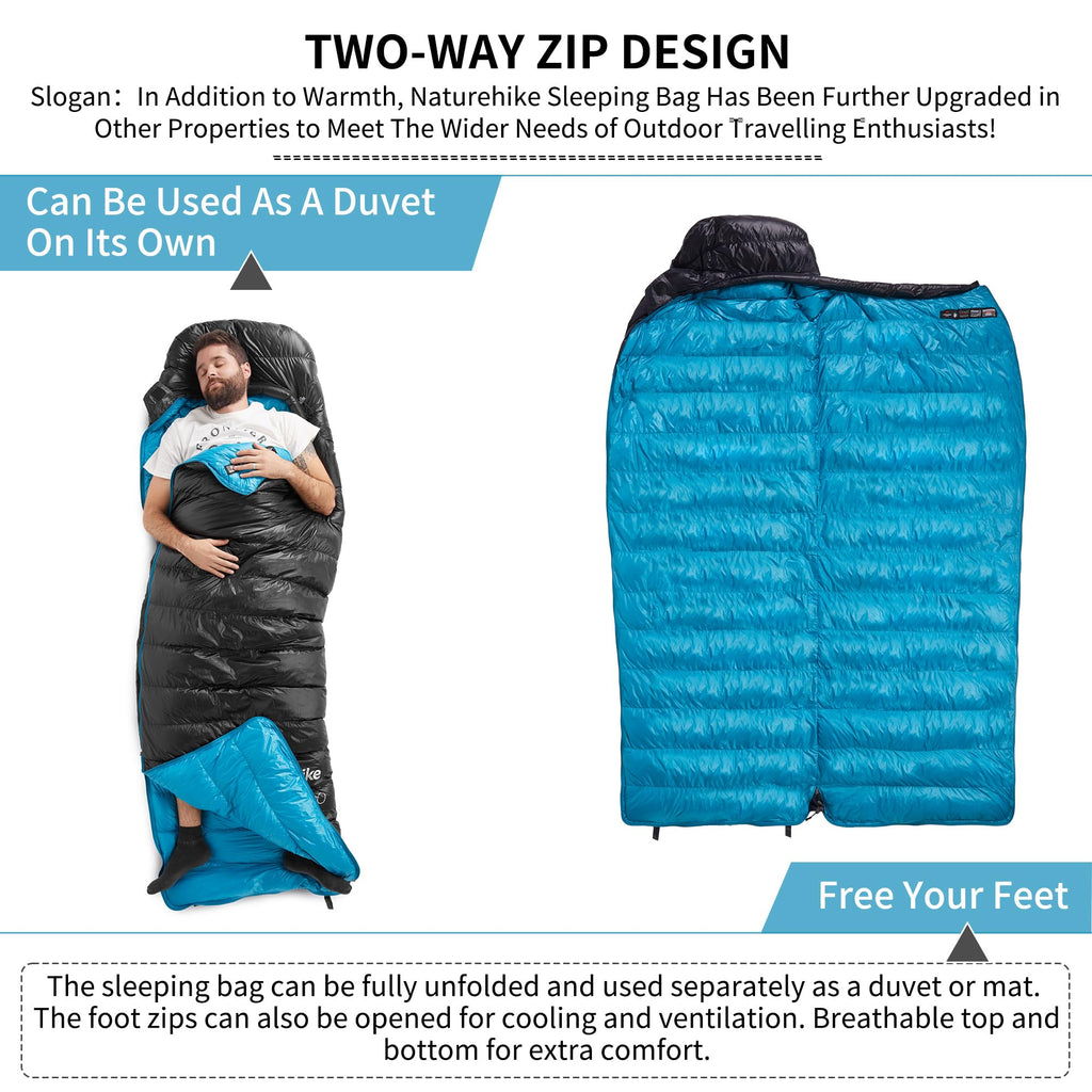Naturehike Ultralight Down Sleeping Bag, 650Fp Backpacking Sleeping Bag For Adults, 42? Waterproof Sleeping Bags For Camping, Hi