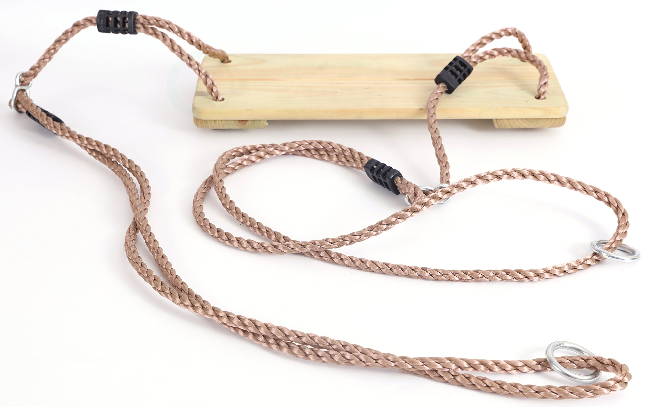 Playberg Outdoor Wooden Tree Swing With Hanging Ropes