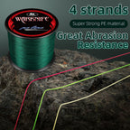 Warknife 4 Strands Braided Fishing Line, 300M/328Yards 80Lb Super Strong Wear-Resistant Tensile Strength Small Diameter Fishing
