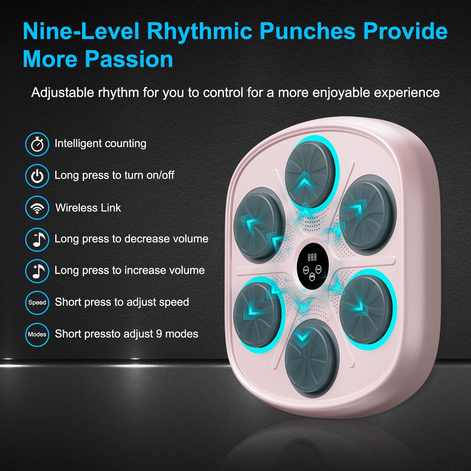 Ourstarry 2025 New Model Smart Music Boxing Machine For Adults And Kids, Training Machine With Led Electronic Wall Mounted, Home