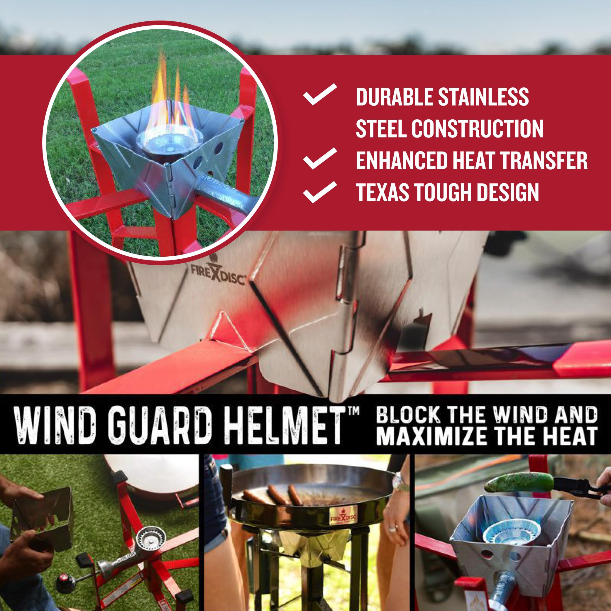 Firedisc Wind Helmet Stainless Steel Wind Protection Cover Tcgwh4L, Wind Screen For Camp Stoves Designed For Firedisc Cookers, C