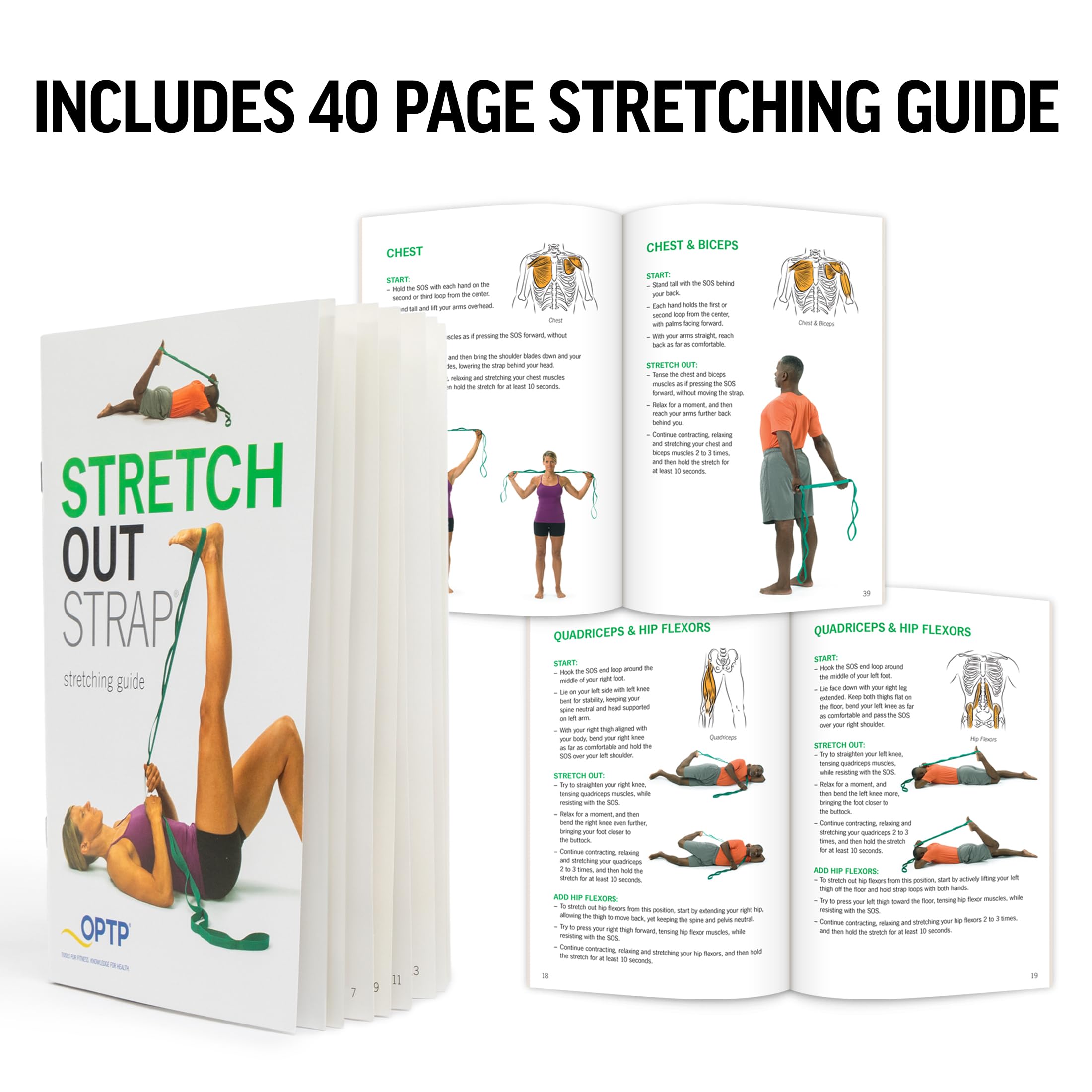 The Original Stretch Out Strap With Exercise Book - Made In The Usa By Optp - Top Choice Of Physical Therapists, Athletic Traine