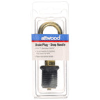 Attwood 7524A7 Snap-Handle Drain Plug, For 1-Inch-Diameter Drains, Locks In Place, Brass Handle, Rubber Plug