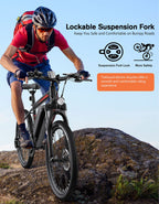 Totguard Electric Bike, Bike For Adults 26'' Ebike With 350W Motor, 19.8Mph Mountain Lockable Suspension Fork, Removable 36V/10.