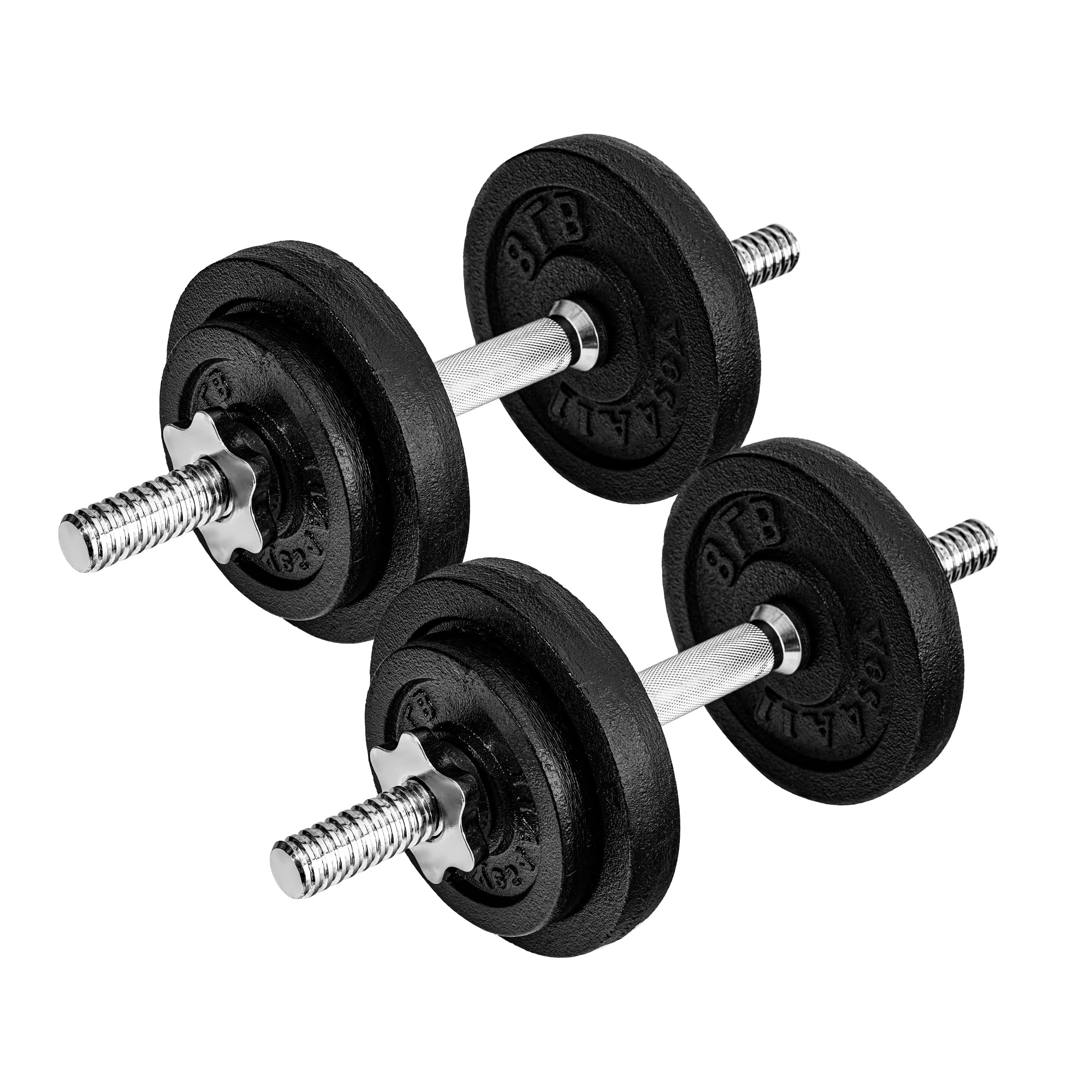 Yes4All 50lbs Pair Cast Iron Weights Adjustable Dumbbell Sets for Home Gym with Bars, Plates, Collars