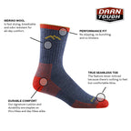 Darn Tough Vermont Micro Crew Sock Cushion 1466 Athletic Socks,Olive,XL