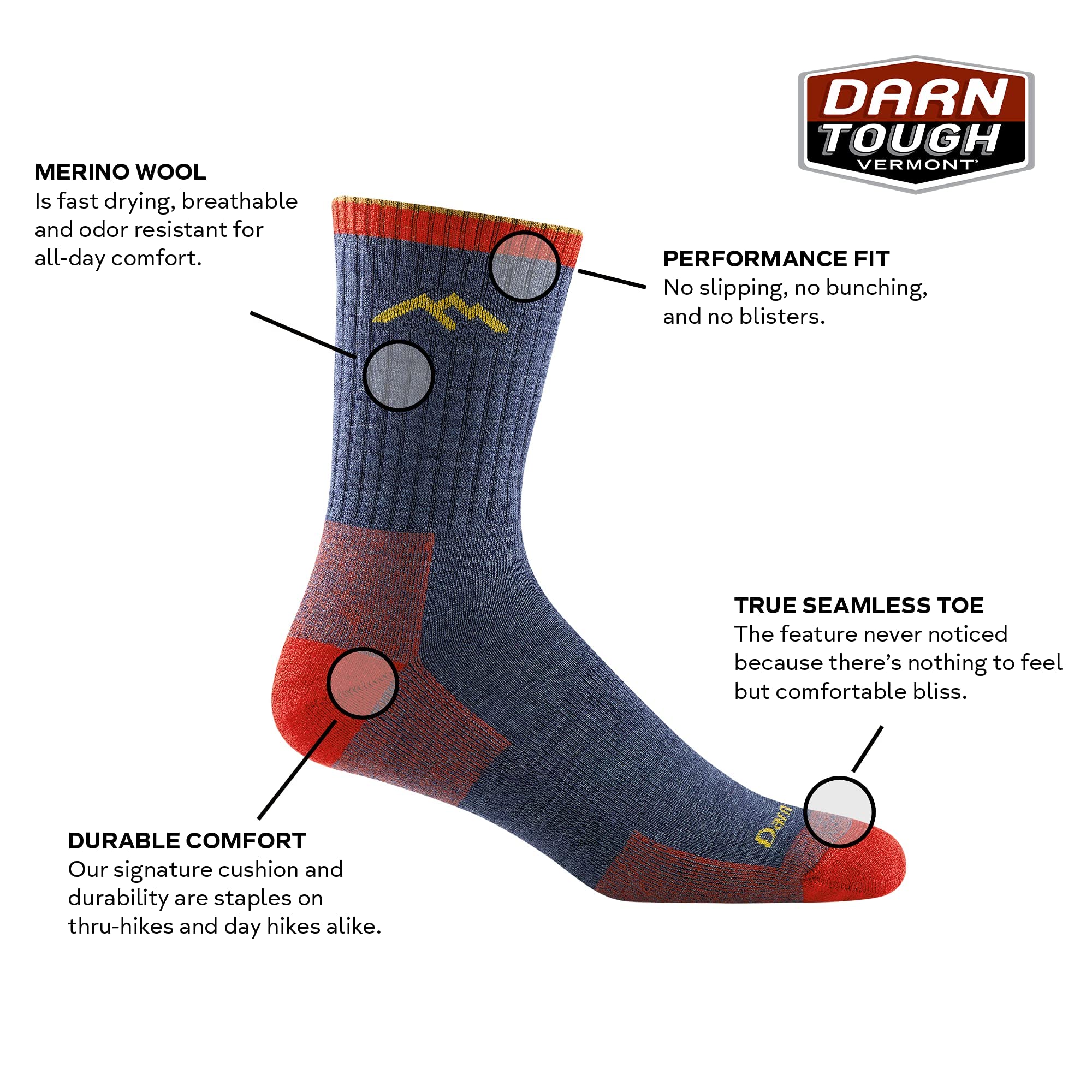 Darn Tough Vermont Micro Crew Sock Cushion 1466 Athletic Socks,Olive,XL