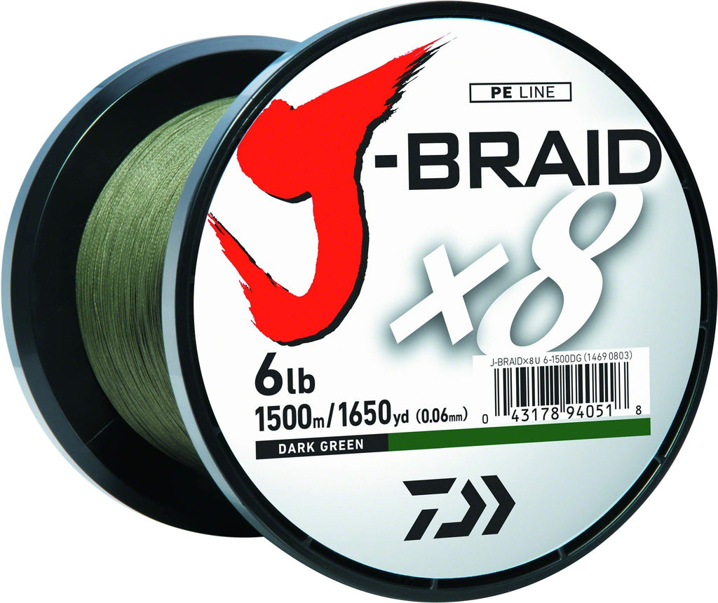Daiwa J-Braidx8, Filler Spool, Chartreuse, Mono 15Lb-150Ch